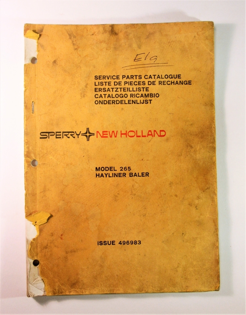 New Holland Sperry model 265 Hayliner Baler Service Parts Catalogue