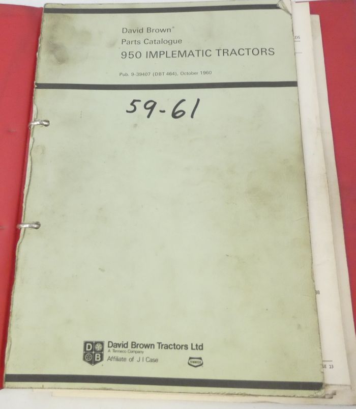 David Brown 950 implematic tractors parts catalogue