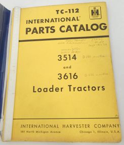 International 3514 and 3616 loader tractors parts catalog