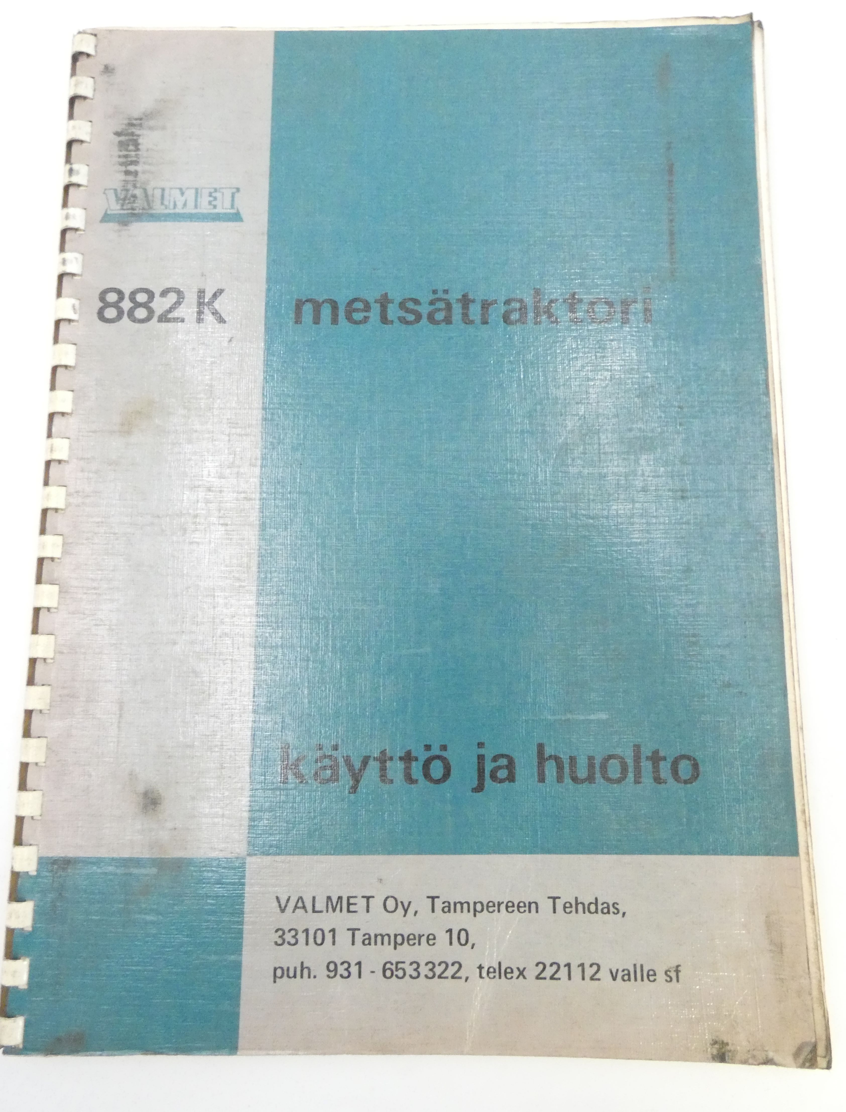 Valmet 882K metsätraktori käyttö ja huolto -ohjekirja