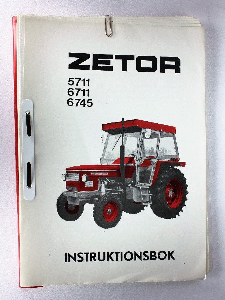 Zetor 5711, 5711, 6745 Instruktionsbok