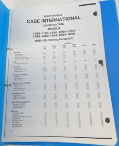 Case international (David Brown) models 1190, 1194, 1290, 1294, 1390, 1394, 1490, 1494, 1594 and 1690 shop manual