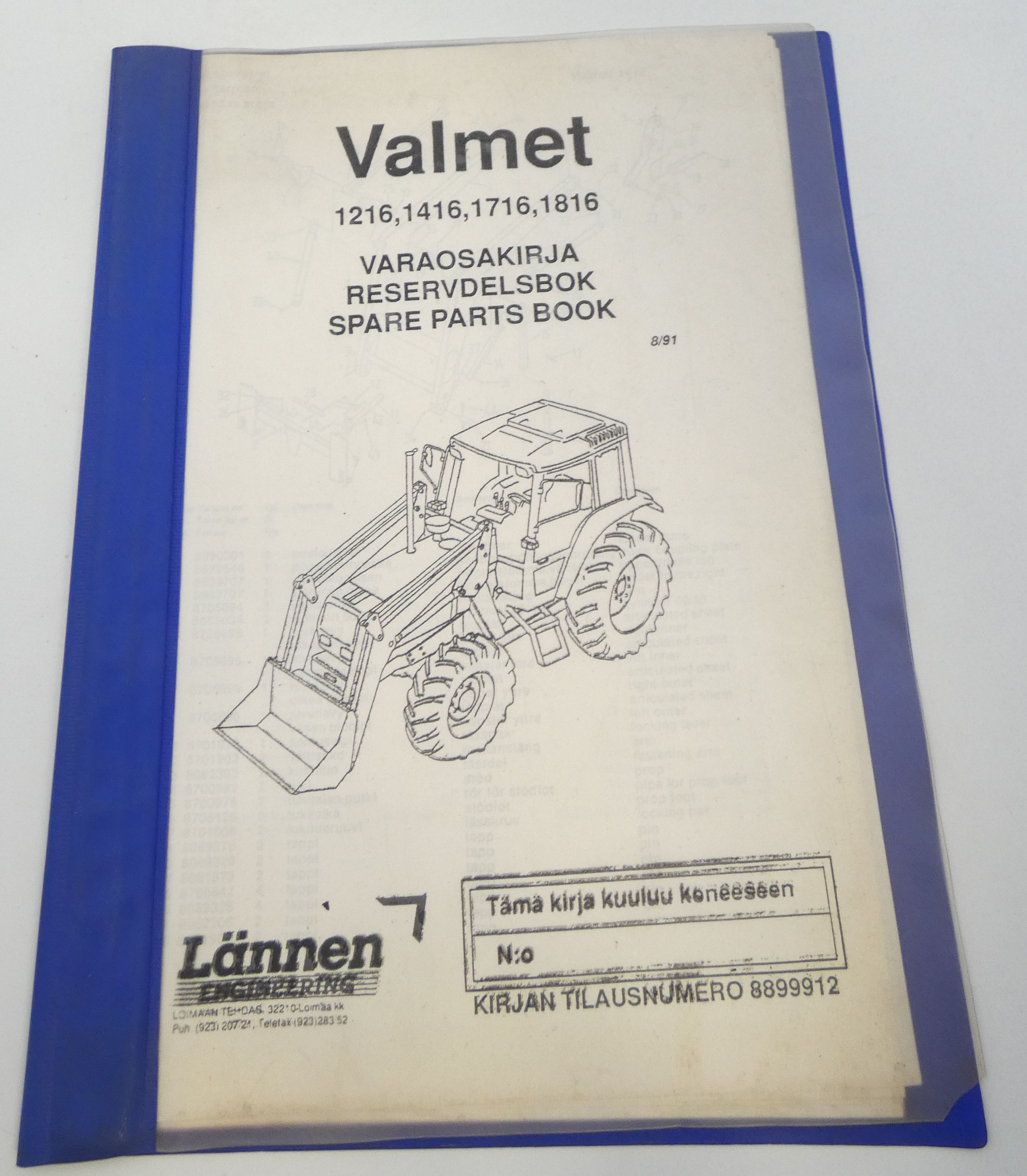 Valmet 1216, 1416, 1716, 1816 varaosakirja