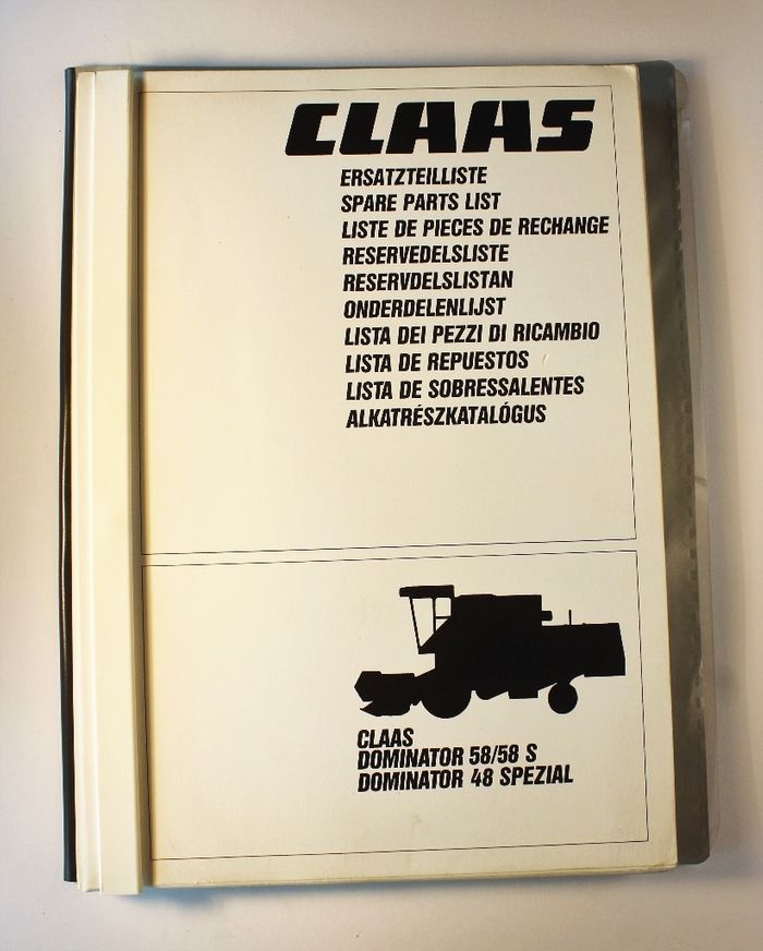 Claas Dominator 58/58S ja Dominator 48 Spezial, Spare Parts List