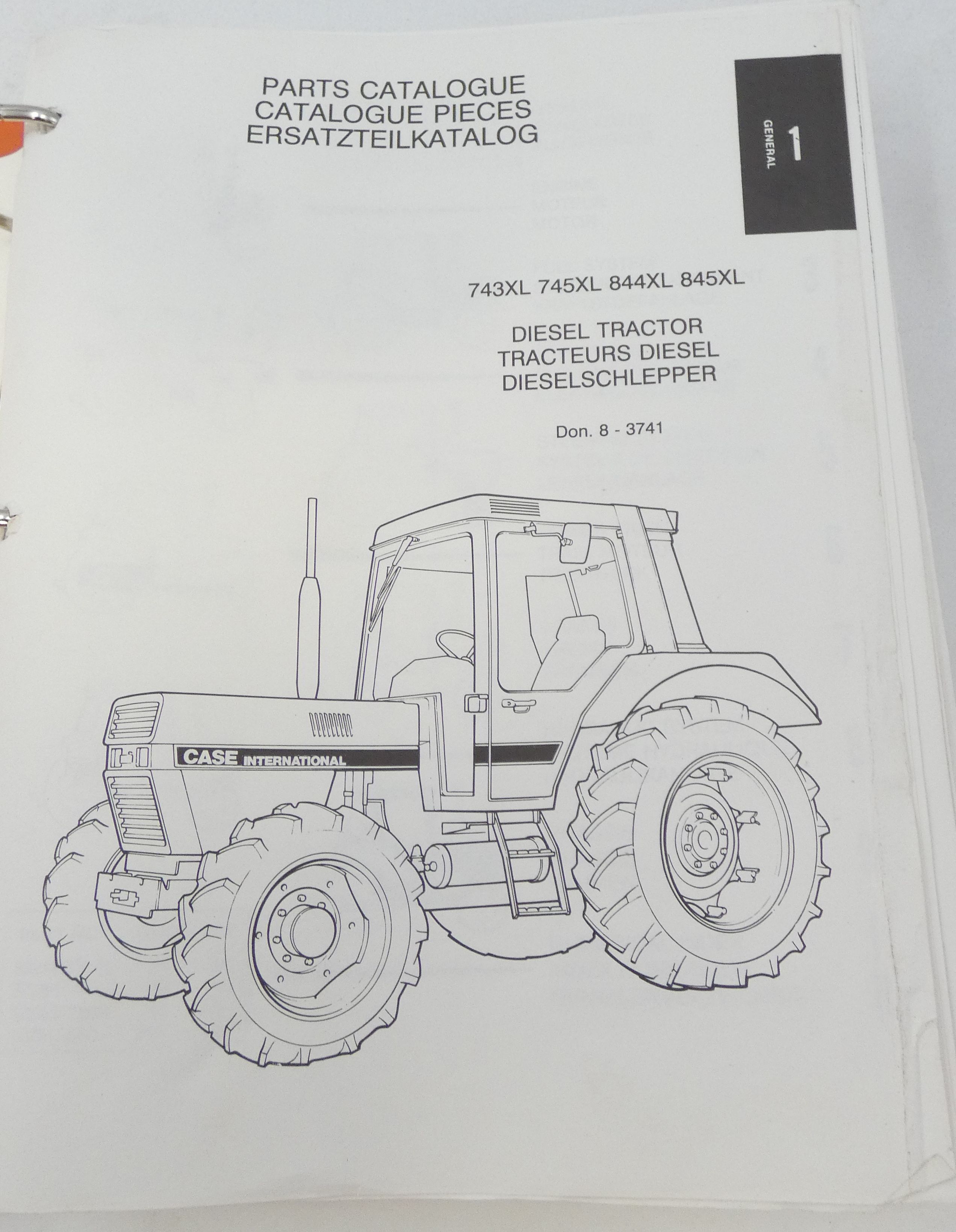 Case International 743XL, 745XL, 844XL, 845XL diesel tractor parts catalogue
