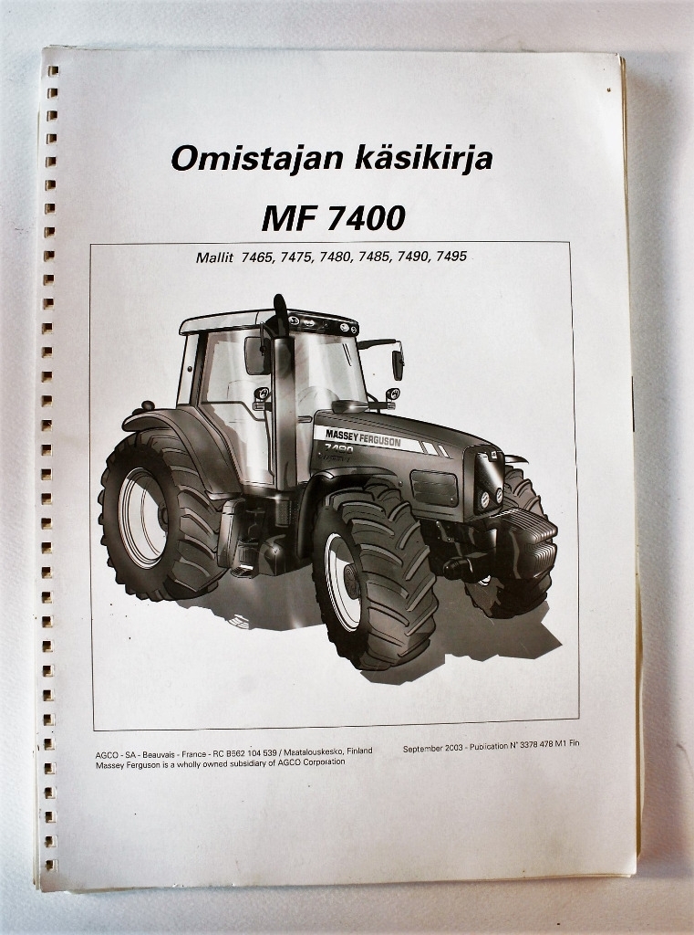 MF 7465 7475 7480 7485 7490 7495 Omistajan Käsikirja