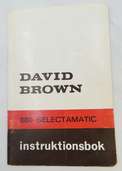 David Brown 880 Selectamatic instruktionsbok