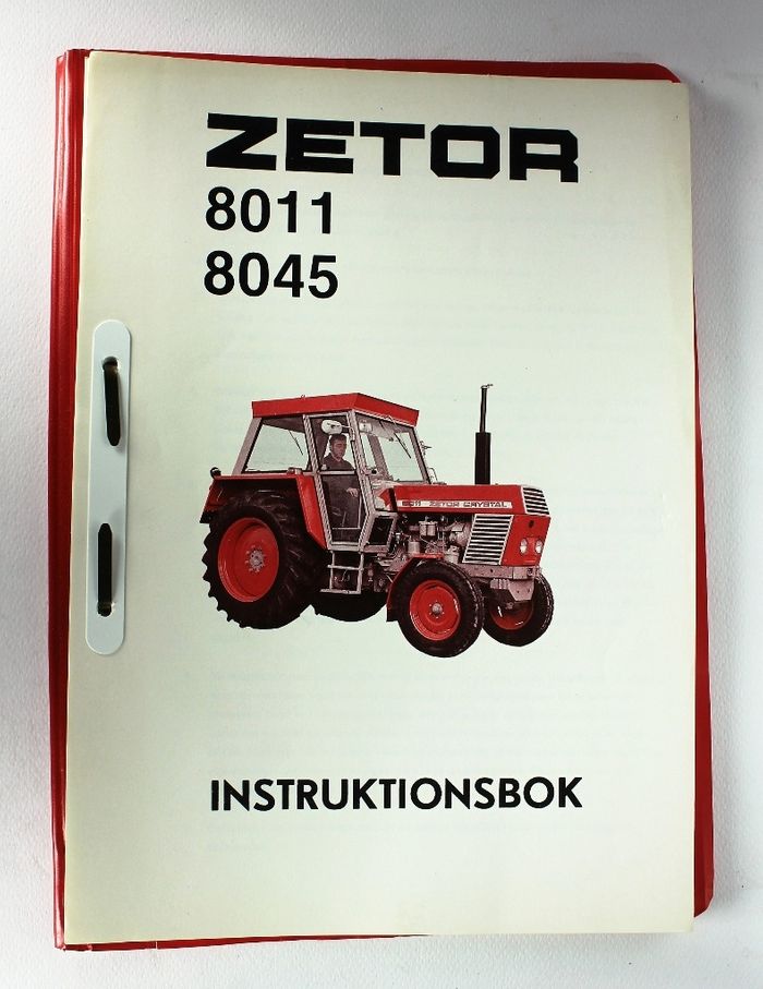 Zetor 8011, 8045 Instruktionsbok
