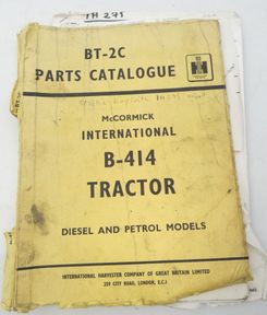 McCormick International B-414 tractor diesel and petrol models parts catalogue