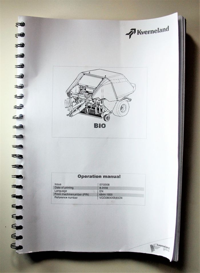 Kverneland BIO Operation Manual