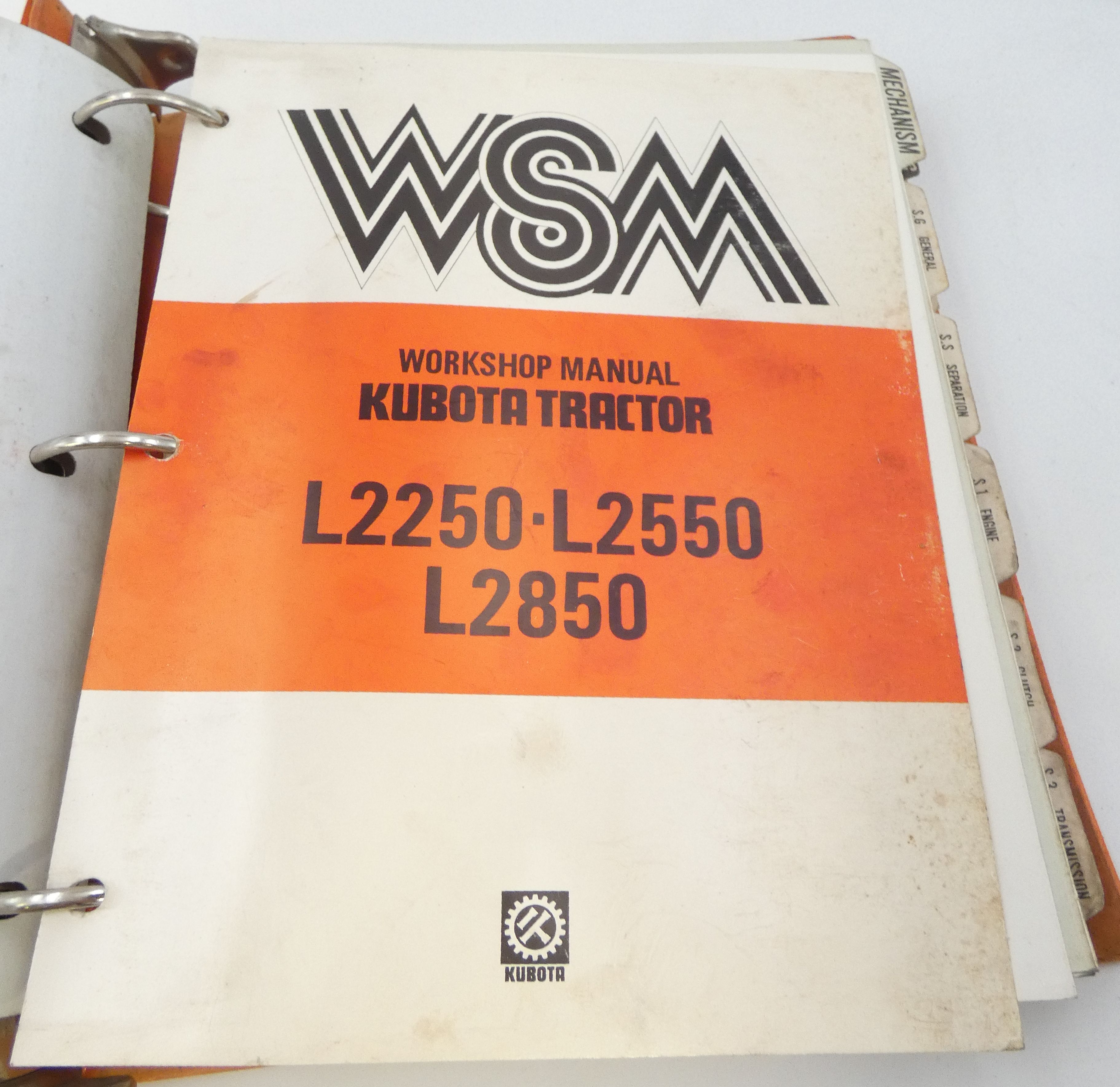 Kubota L2250, L2550, L2850 tractor workshop manual