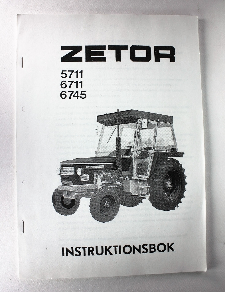 Zetor 5711, 5711, 6745 Instruktionsbok