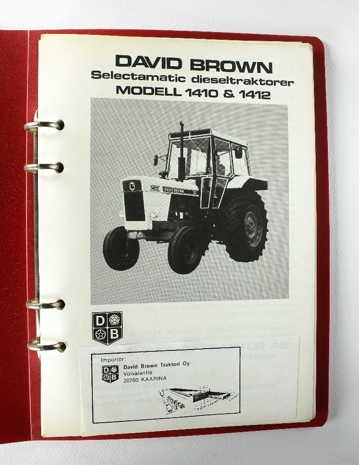 David Brown 1410, 1412 Instruktionsbok