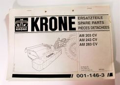 Krone AM203CV AM243CV AM283CV Niittokone Spare parts varaosat