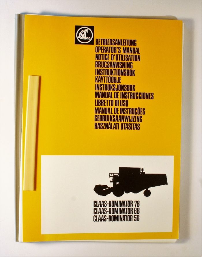 Claas-Dominator 76, 66, 56 Käyttöohje Instruktionsbok