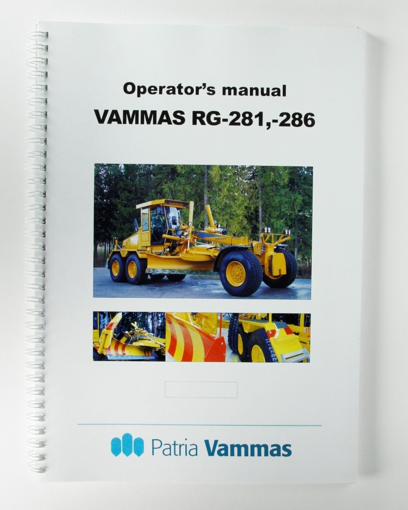 Vammas Tiehöylä RG-281 and RG-286 Operator´s manual