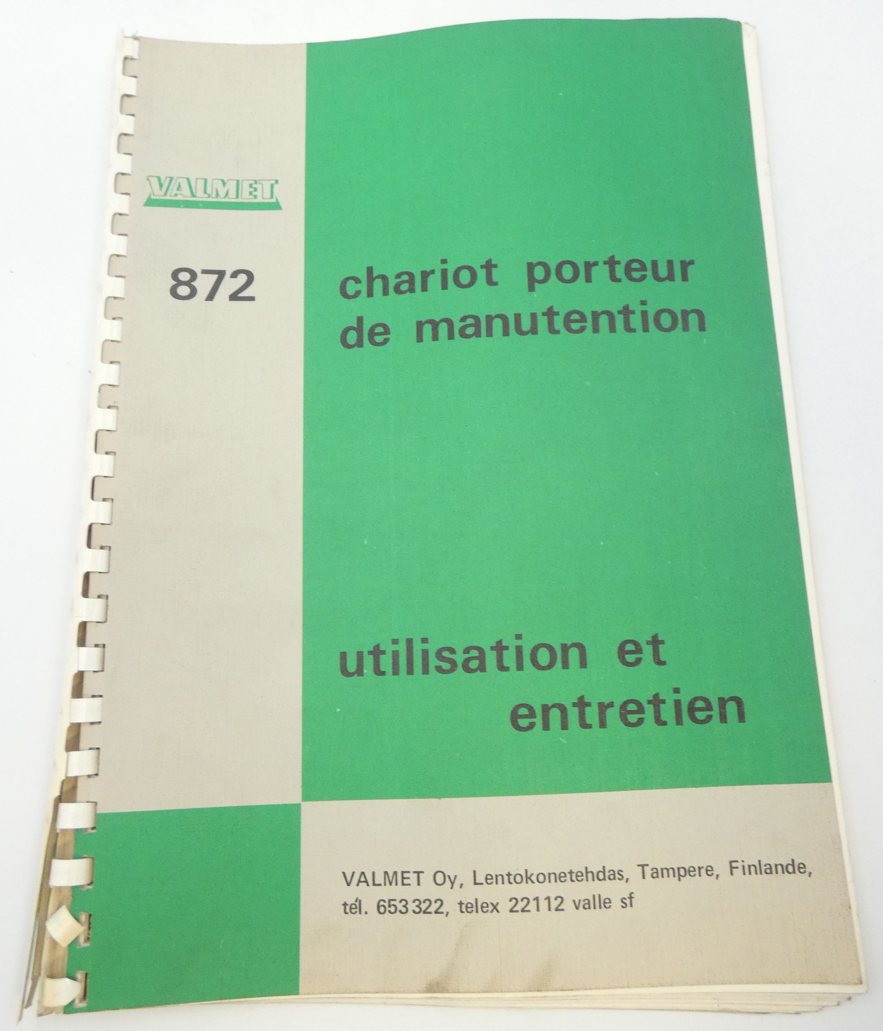 Valmet 872 Chariot porteur utilisation et entretien