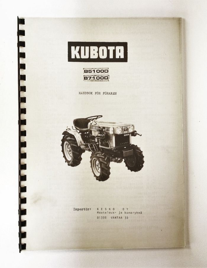 Kubota B51000 B71000 Handbok för förären