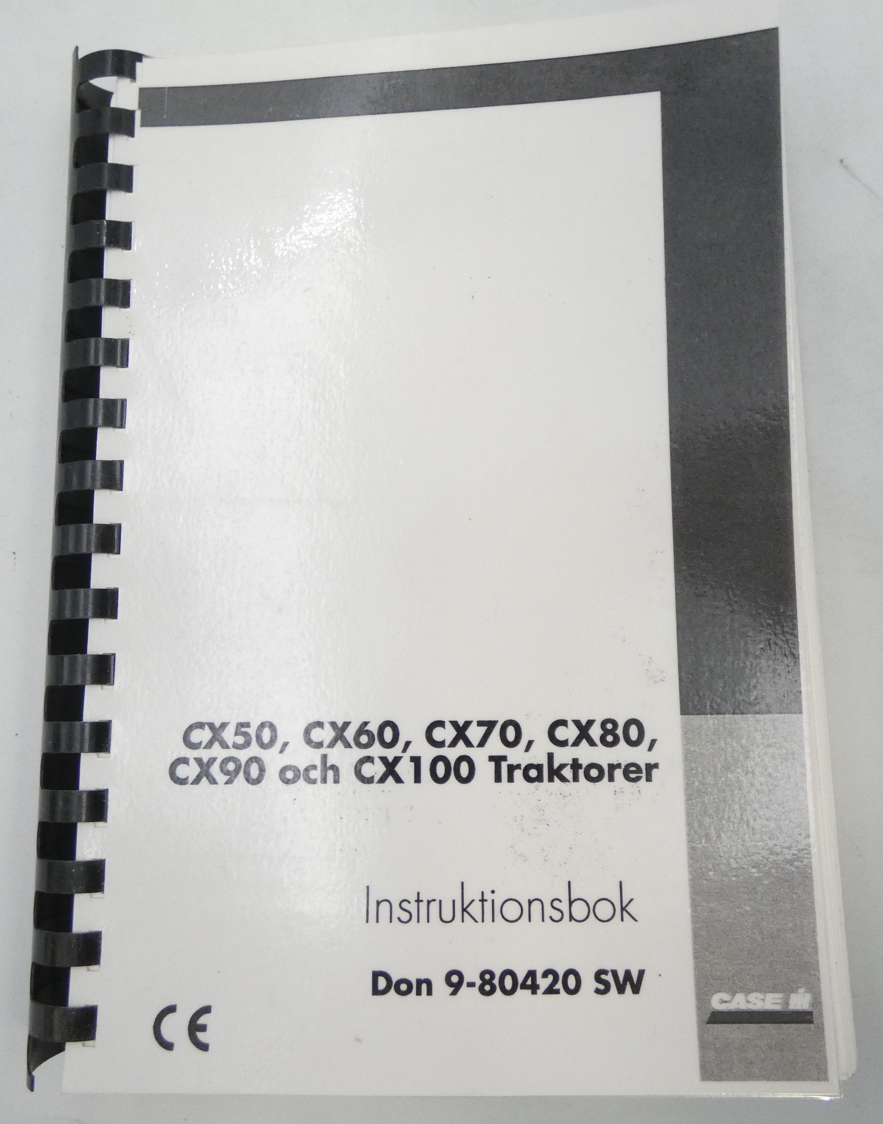 CaseIH CX50, CX60, CX70, CX80, CX90 och CX100 traktorer instruktionsbok