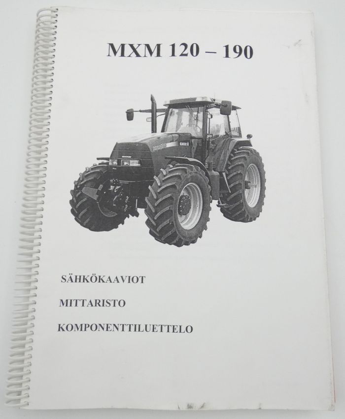 Case MXM 120-190 sähkökaaviot ja mittaristo, komponenttiluettelo/parts manual