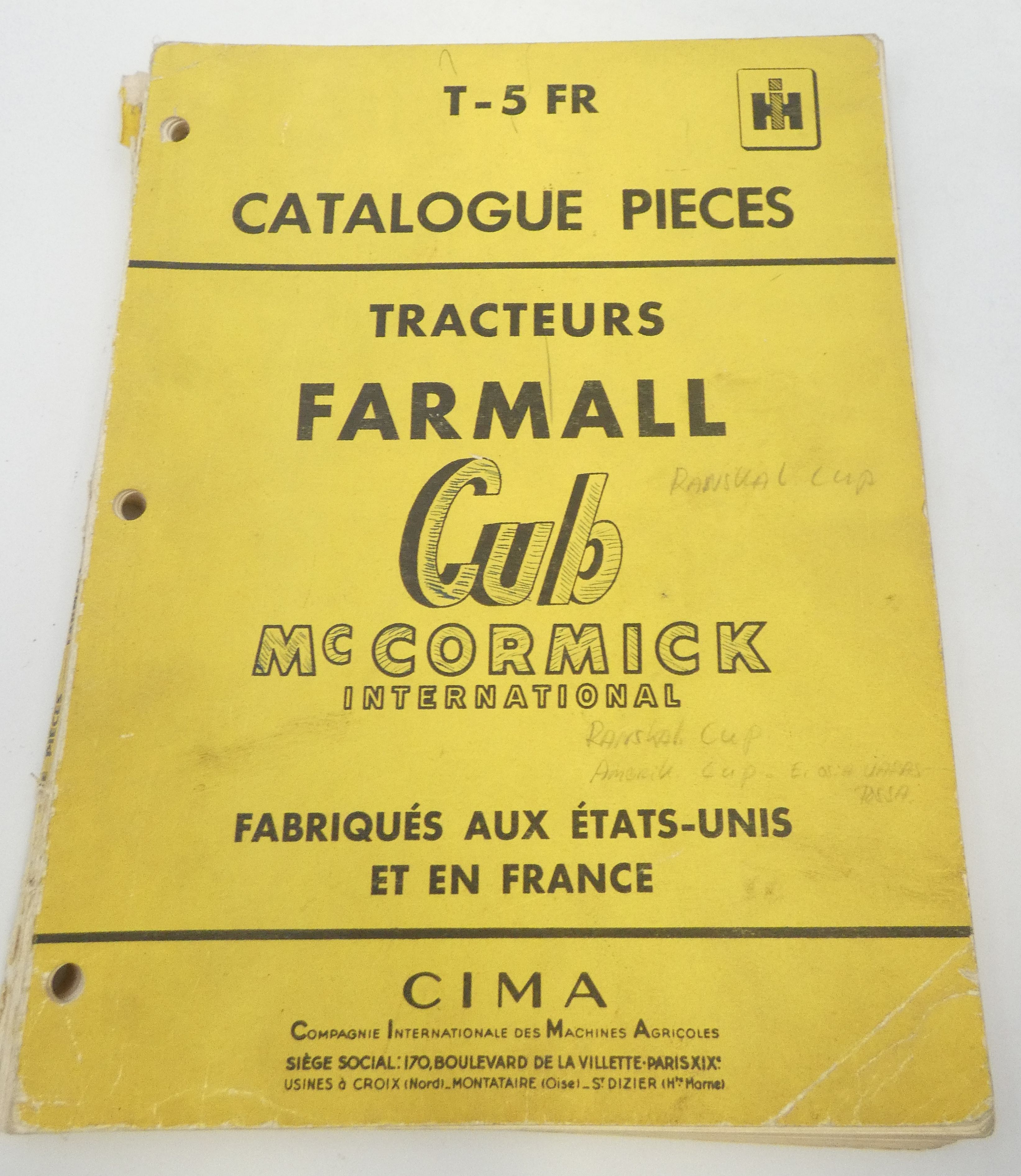 McCormick International Farmall Cub catalogue pieces