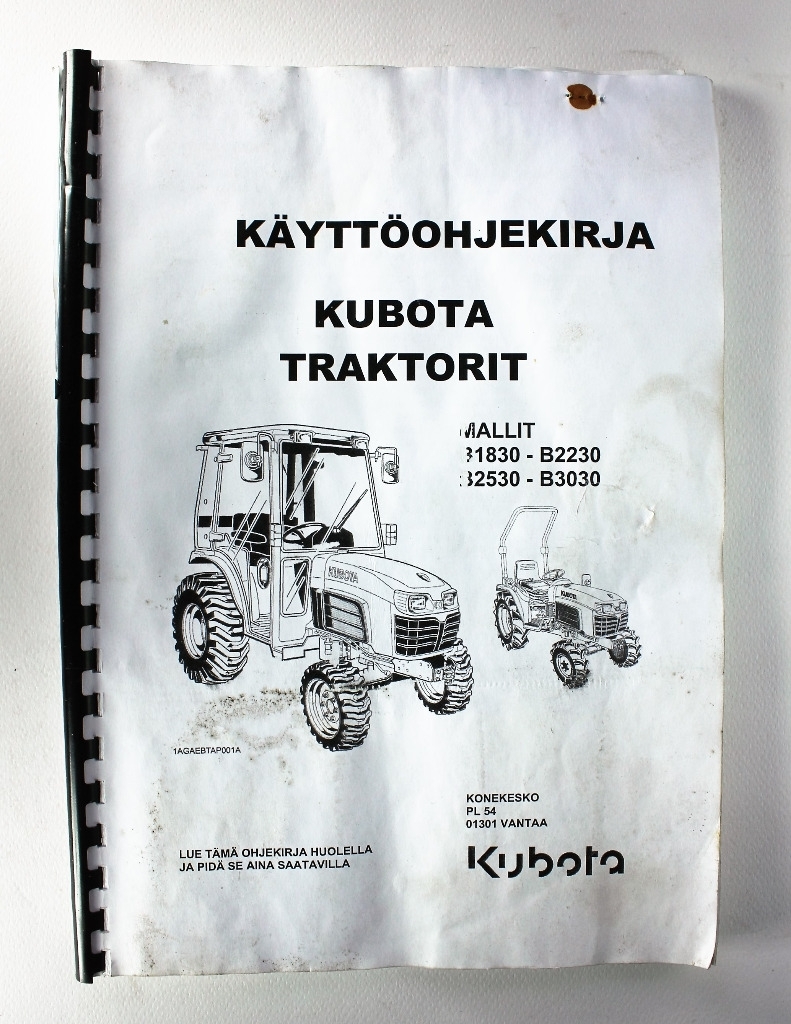 Kubota B1830 - B2230 ja B2530 - B3030 Käyttöohjekirja