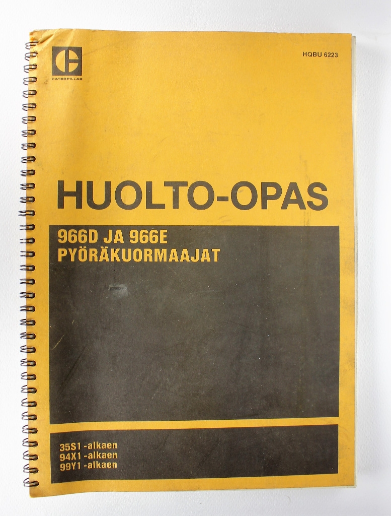 Caterpillar 966D ja 966E Pyöräkuormaajat Huolto-opas