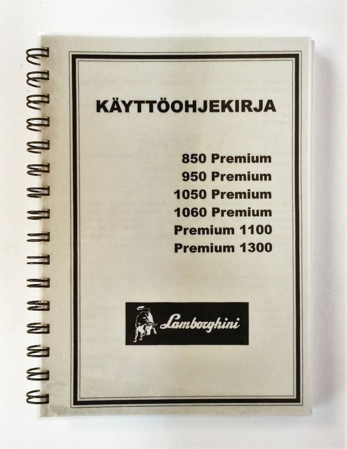 Lamborghini Premium 850 950 1050 1060 1100 1300 Käyttöohjekirja