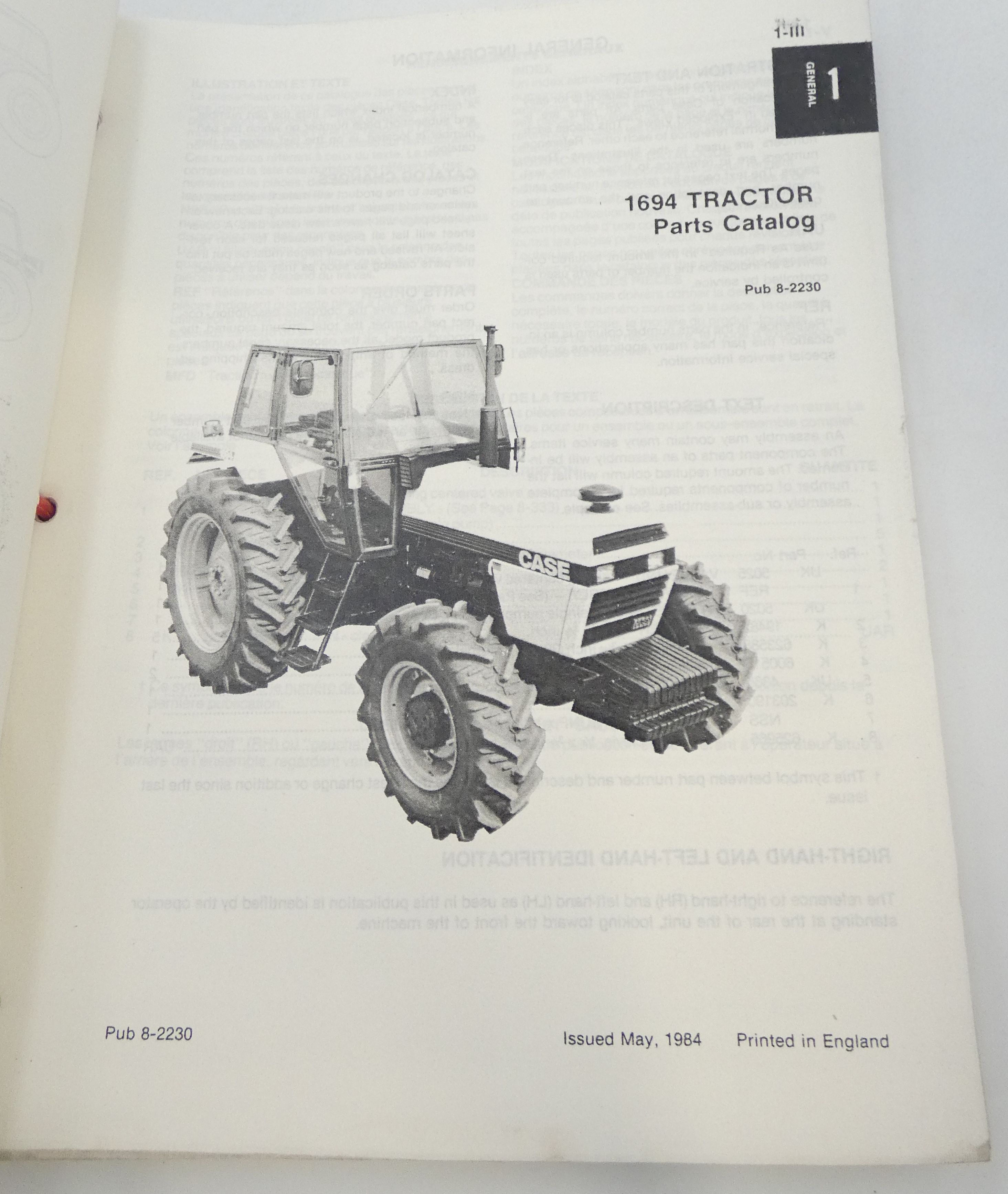 Case 1694 tractor parts catalog