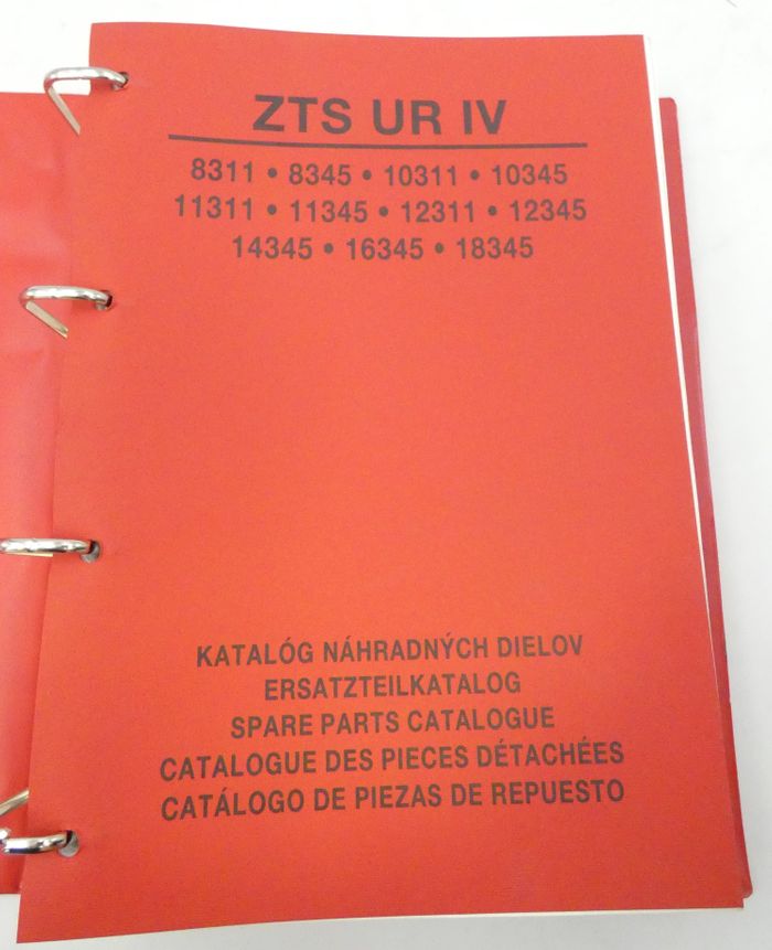 ZTS UR IV 8311, 8345, 10311, 10345, 11311, 11345, 12311, 12345, 14345, 16345, 18345 spare parts catalogue