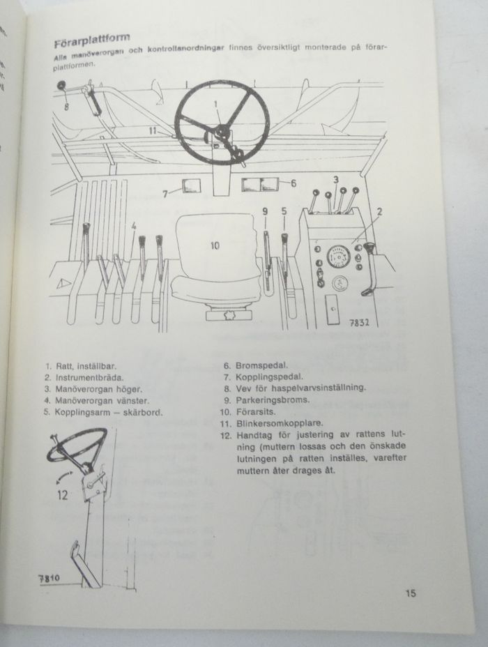Fahr M900 skördetröska instruktionsbok